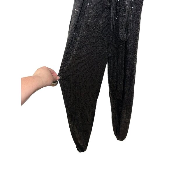 NWT Fashion Nova Can’t Hide The Shine Sequin Jumpsuit Black Women’s M Party - Picture 2 of 10